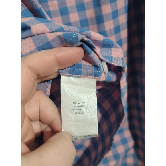 J. Crew Gingham Classic Secret Wash Button Front Shirt Pink Blue - Picture 5 of 5